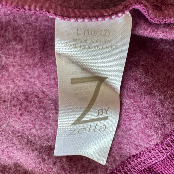 Z by Zella Open/Wrap snap Sweatshirt purple girls L 10/12 - Picture 8 of 8